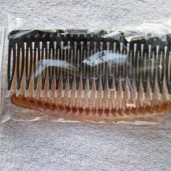 3 Plastic Classic Large 5" Inch Side Hair Comb Fashion Clear Black Brown Allergy - Picture 4 of 4